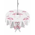 thumbnail image 1 of Outdoor Tablecloth with Umbrella Hole and Zipper, Pink Flamingo Round Table Cloth 54 Inch Waterproof Tablecloth, Summer Tropical Animals Picnic Table Cover for Patio Camping, 1 of 7