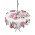thumbnail image 1 of Outdoor Tablecloth with Umbrella Hole Zipper Pink Floral Round Tablecloth 60" Waterproof Outside Table Cloth Spring Summer Modern Flower Leaf Patio Table Cover Tablecloths for Picnic Party, 1 of 8