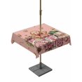 thumbnail image 1 of Outdoor Tablecloth with Umbrella Hole and Zipper, Pink Gingerbread Christmas Square Table Cloth 54x54 Inch Waterproof Tablecloth, Xmas Tree Gift House Star Picnic Table Cover for Patio Camping, 1 of 7