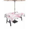 thumbnail image 1 of Outdoor Tablecloth with Umbrella Hole and Zipper, Pink Grey Rectangle Table Cloth 54x80 Inch Waterproof Tablecloth, Geometric Circle Modern Abstract Simple Art Picnic Table Cover for Patio Camping, 1 of 7