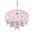 thumbnail image 1 of Outdoor Tablecloth with Umbrella Hole Zipper Pink Love Heart Round Tablecloth 60" Waterproof Outside Table Cloth Cartoon Cute Modern Art Patio Table Cover Tablecloths for Picnic Party, 1 of 8