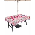 thumbnail image 1 of Outdoor Tablecloth with Umbrella Hole and Zipper, Pink Love Rectangle Table Cloth 54x80 Inch Waterproof Tablecloth, Valentine's Day Postmark Mails Retro Picnic Table Cover for Patio Camping, 1 of 7