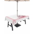 thumbnail image 1 of Outdoor Tablecloth with Umbrella Hole and Zipper, Pink Pumpkin Rectangle Table Cloth 54x80 Inch Waterproof Tablecloth, Thanksgiving Fallen Leaves Autumn Stripe Picnic Table Cover for Patio Camping, 1 of 7