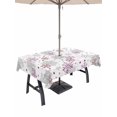 thumbnail image 1 of Outdoor Tablecloth with Umbrella Hole and Zipper, Pink Snowflake Christmas Rectangle Table Cloth 52x70 Inch Waterproof Tablecloth, Xmas Snowflake Winter Picnic Table Cover for Patio Camping, 1 of 7