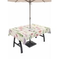 thumbnail image 1 of Outdoor Tablecloth with Umbrella Hole and Zipper, Pink Spring Floral Rectangle Table Cloth 52x70 Inch Waterproof Tablecloth, Flowers Elegant Pastoral Botanical Picnic Table Cover for Patio Camping, 1 of 7