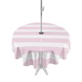 thumbnail image 1 of Outdoor Tablecloth with Umbrella Hole Zipper Pink Striped Round Tablecloth 54" Waterproof Outside Table Cloth Modern Simple Abstract Stripes Lines Patio Table Cover Tablecloths for Picnic Party, 1 of 8
