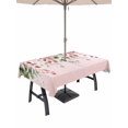 thumbnail image 1 of Outdoor Tablecloth with Umbrella Hole and Zipper, Pink Valentine's Day Rectangle Table Cloth 60x102 Inch Waterproof Tablecloth, Roses Romantic Art Spring Floral Picnic Table Cover for Patio Camping, 1 of 7