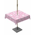 thumbnail image 1 of Outdoor Tablecloth with Umbrella Hole and Zipper, Pink White Christmas Square Table Cloth 54x54 Inch Waterproof Tablecloth, Xmas Tree Snowflake Winter Abstract Picnic Table Cover for Patio Camping, 1 of 7