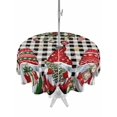 thumbnail image 1 of Outdoor Tablecloth with Umbrella Hole and Zipper, Plaid Gnomes Christmas Round Table Cloth 54 Inch Waterproof Tablecloth, Xmas Ball Gifts Snowflake Picnic Table Cover for Patio Camping, 1 of 7