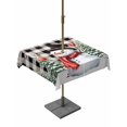thumbnail image 1 of Outdoor Tablecloth with Umbrella Hole and Zipper, Plaid Snowman Christmas Square Table Cloth 54x54 Inch Waterproof Tablecloth, Xmas Tree Snowflake Birds Branches Picnic Table Cover for Patio Camping, 1 of 7