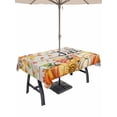 thumbnail image 1 of Outdoor Tablecloth with Umbrella Hole and Zipper, Pumpkin Fall Rectangle Table Cloth 52x70 Inch Waterproof Tablecloth, Thanksgiving Maple Leaves Wood Autumn Picnic Table Cover for Patio Camping, 1 of 7