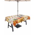 thumbnail image 1 of Outdoor Tablecloth with Umbrella Hole and Zipper, Pumpkin Fall Rectangle Table Cloth 60x120 Inch Waterproof Tablecloth, Thanksgiving Maple Leaves Beige Autumn Picnic Table Cover for Patio Camping, 1 of 7