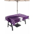 thumbnail image 1 of Outdoor Tablecloth with Umbrella Hole and Zipper, Purple Abstract Rectangle Table Cloth 60x120 Inch Waterproof Tablecloth, Modern Mottled Art Oil Painting Picnic Table Cover for Patio Camping, 1 of 7