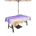 thumbnail image 1 of Outdoor Tablecloth with Umbrella Hole & Zipper, Purple Beach Coastal Rectangle Tablecloth 52x70 Inch, Summer Nautical Seaside Ocean Ombre Patio Table Cover Waterproof Table Cloth for Picnic/Party, 1 of 7