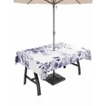 thumbnail image 1 of Outdoor Tablecloth with Umbrella Hole and Zipper, Purple Eucalyptus Leaves Rectangle Table Cloth 60x84 Inch Waterproof Tablecloth, Spring Summer Botanical Picnic Table Cover for Patio Camping, 1 of 7