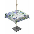 thumbnail image 1 of Outdoor Tablecloth with Umbrella Hole and Zipper, Purple Hydrangea Square Table Cloth 54x54 Inch Waterproof Tablecloth, Spring Eucalyptus Butterfly Grey Wooden Picnic Table Cover for Patio Camping, 1 of 7