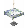 thumbnail image 1 of Outdoor Tablecloth with Umbrella Hole and Zipper, Purple Hydrangea Square Table Cloth 60x60 Inch Waterproof Tablecloth, Spring Eucalyptus Butterfly Pastoral Picnic Table Cover for Patio Camping, 1 of 7