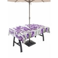 thumbnail image 1 of Outdoor Tablecloth with Umbrella Hole and Zipper, Purple Lavender Rectangle Table Cloth 60x102 Inch Waterproof Tablecloth, Farmhouse Pastoral Botanical Floral Picnic Table Cover for Patio Camping, 1 of 7