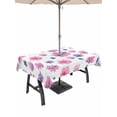 thumbnail image 1 of Outdoor Tablecloth with Umbrella Hole and Zipper, Purple Pink Spring Floral Rectangle Table Cloth 54x80 Inch Waterproof Tablecloth, Summer Botanical Flower Picnic Table Cover for Patio Camping, 1 of 7