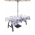 thumbnail image 1 of Outdoor Tablecloth with Umbrella Hole and Zipper, Purple Spring Floral Rectangle Table Cloth 60x84 Inch Waterproof Tablecloth, Watercolor Elegant Pastoral Flowers Picnic Table Cover for Patio Camping, 1 of 7