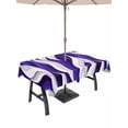thumbnail image 1 of Outdoor Tablecloth with Umbrella Hole and Zipper, Purple White Moire Rectangle Table Cloth 54x80 Inch Waterproof Tablecloth, Modern Abstract Art Elegant Picnic Table Cover for Patio Camping, 1 of 7