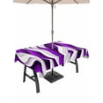 thumbnail image 1 of Outdoor Tablecloth with Umbrella Hole and Zipper, Purple White Moire Rectangle Table Cloth 60x84 Inch Waterproof Tablecloth, Modern Abstract Art Picnic Table Cover for Patio Camping, 1 of 7