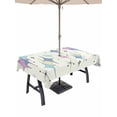 thumbnail image 1 of Outdoor Tablecloth with Umbrella Hole and Zipper, Purple Yellow Diamond Rectangle Table Cloth 60x120 Inch Waterproof Tablecloth, Modern Geometric Middle Century Picnic Table Cover for Patio Camping, 1 of 7