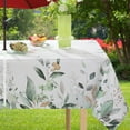 thumbnail image 1 of Outdoor Tablecloth with Umbrella Hole and Zipper Rectangle 52 x 70 Inch Waterproof Eucalyptus Leaves Floral Zippered Table Cloth, Fabric Table Cover for Spring/Summer/Picnic/Camping/Patio, Green, 1 of 7