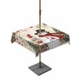 thumbnail image 1 of Outdoor Tablecloth with Umbrella Hole and Zipper, Red Beige Christmas Square Table Cloth 60x60 Inch Waterproof Tablecloth, Snowman Xmas Tree Ball Snowflake Winter Picnic Table Cover for Patio Camping, 1 of 7