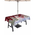 thumbnail image 1 of Outdoor Tablecloth with Umbrella Hole and Zipper, Red Black PlaidChristmas Snowman Rectangle Table Cloth 60x120 Inch Waterproof Tablecloth, Winter Xmas Tree Snowflakes Picnic Table Cover for Patio, 1 of 7
