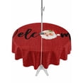 thumbnail image 1 of Outdoor Tablecloth with Umbrella Hole and Zipper, Red Christmas Round Table Cloth 54 Inch Waterproof Tablecloth, Santa Xmas Rustic Farmhouse Winter Picnic Table Cover for Patio Camping, 1 of 7