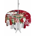 thumbnail image 1 of Outdoor Tablecloth with Umbrella Hole and Zipper, Red Christmas Snowman Round Table Cloth 54 Inch Waterproof Tablecloth, Xmas Botanical Birds Snowflake Picnic Table Cover for Patio Camping, 1 of 7