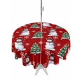 thumbnail image 1 of Outdoor Tablecloth with Umbrella Hole and Zipper, Red Christmas Snowman Round Table Cloth 60 Inch Waterproof Tablecloth, Winter Snowflakes Xmas Tree Forest Picnic Table Cover for Patio Camping, 1 of 7