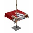thumbnail image 1 of Outdoor Tablecloth with Umbrella Hole and Zipper, Red Christmas Square Table Cloth 60x60 Inch Waterproof Tablecloth, Snowman Pine Tree Animals Winter Snowflake Picnic Table Cover for Patio Camping, 1 of 7