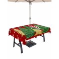 thumbnail image 1 of Outdoor Tablecloth with Umbrella Hole and Zipper, Red Christmas Tree Rectangle Table Cloth 60x102 Inch Waterproof Tablecloth, Green Golden Xmas Tree Snowflake Winter Picnic Table Cover for Patio, 1 of 7