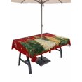thumbnail image 1 of Outdoor Tablecloth with Umbrella Hole and Zipper, Red Christmas Tree Rectangle Table Cloth 60x102 Inch Waterproof Tablecloth, Xmas Tree Winter Snowflake Picnic Table Cover for Patio Camping, 1 of 7