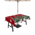 thumbnail image 1 of Outdoor Tablecloth with Umbrella Hole and Zipper, Red Christmas Tree Rectangle Table Cloth 60x102 Inch Waterproof Tablecloth, Xmas Trees Snowflake Winter Holiday Picnic Table Cover for Patio Camping, 1 of 7
