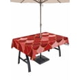 thumbnail image 1 of Outdoor Tablecloth with Umbrella Hole and Zipper, Red Fish Scale Rectangle Table Cloth 52x70 Inch Waterproof Tablecloth, Modern Geometric Ombre Abstract Moroccan Picnic Table Cover for Patio Camping, 1 of 7