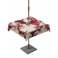 thumbnail image 1 of Outdoor Tablecloth with Umbrella Hole and Zipper, Red Flowers Square Table Cloth 54x54 Inch Waterproof Tablecloth, Chinese Plum Blossoms Traditional Ink Painting Picnic Table Cover for Patio Camping, 1 of 7