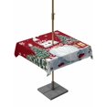 thumbnail image 1 of Outdoor Tablecloth with Umbrella Hole and Zipper, Red Gnomes Christmas Square Table Cloth 54x54 Inch Waterproof Tablecloth, Xmas Tree Snowflake Winter Holiday Picnic Table Cover for Patio Camping, 1 of 7