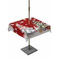 thumbnail image 1 of Outdoor Tablecloth with Umbrella Hole and Zipper, Red Gnomes Christmas Square Table Cloth 60x60 Inch Waterproof Tablecloth, Snowflake Xmas Tree Gifts Winter Picnic Table Cover for Patio Camping, 1 of 7