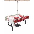 thumbnail image 1 of Outdoor Tablecloth with Umbrella Hole and Zipper, Red Gnomes Rectangle Table Cloth 52x70 Inch Waterproof Tablecloth, Valentine's Day Love Roses Leaves White Picnic Table Cover for Patio Camping, 1 of 7
