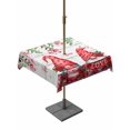 thumbnail image 1 of Outdoor Tablecloth with Umbrella Hole and Zipper, Red Gnomes Square Table Cloth 60x60 Inch Waterproof Tablecloth, Valentine Roses Love Leaves Wood Rustic Picnic Table Cover for Patio Camping, 1 of 7