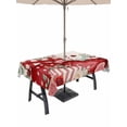 thumbnail image 1 of Outdoor Tablecloth with Umbrella Hole and Zipper, Red Pink Valentine's Day Rectangle Table Cloth 60x84 Inch Waterproof Tablecloth, Love Heart Eucalyptus Leaves Rustic Picnic Table Cover for Patio, 1 of 7