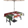 thumbnail image 1 of Outdoor Tablecloth with Umbrella Hole and Zipper, Red Plaid Christmas Rectangle Table Cloth 54x80 Inch Waterproof Tablecloth, Xmas Tree Snowflake Winter Gifts Picnic Table Cover for Patio Camping, 1 of 7