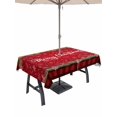 thumbnail image 1 of Outdoor Tablecloth with Umbrella Hole and Zipper, Red Plaid Christmas Rectangle Table Cloth 60x120 Inch Waterproof Tablecloth, Xmas Snowflake Poinsettia Botanical Picnic Table Cover for Patio Camping, 1 of 7