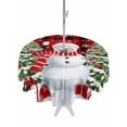 thumbnail image 1 of Outdoor Tablecloth with Umbrella Hole and Zipper, Red Plaid Christmas Round Table Cloth 54 Inch Waterproof Tablecloth, Snowman Snowflake Gifts Xmas Tree Picnic Table Cover for Patio Camping, 1 of 7
