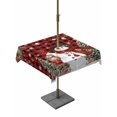 thumbnail image 1 of Outdoor Tablecloth with Umbrella Hole and Zipper, Red Plaid Christmas Square Table Cloth 54x54 Inch Waterproof Tablecloth, Snowman Xmas Tree Ball Snowflake Winter Picnic Table Cover for Patio Camping, 1 of 7
