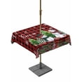 thumbnail image 1 of Outdoor Tablecloth with Umbrella Hole and Zipper, Red Plaid Christmas Square Table Cloth 60x60 Inch Waterproof Tablecloth, Snowman Snowflake Xmas Tree Winter Picnic Table Cover for Patio Camping, 1 of 7