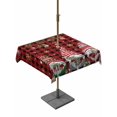 thumbnail image 1 of Outdoor Tablecloth with Umbrella Hole and Zipper, Red Plaid Gnomes Christmas Square Table Cloth 60x60 Inch Waterproof Tablecloth, Xmas Balls Tree Snowflake Picnic Table Cover for Patio Camping, 1 of 7